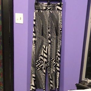 Black & White Abstract Palazzo Pants